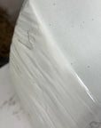 Textured White Glazed Ceramic Pedestal with Brown Detail - FEA Home