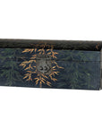 Vintage Black Lacquer Box with Gilt Bamboo and Green Leaf Motifs-1. Asian & Chinese Furniture, Art, Antiques, Vintage Home Décor for sale at FEA Home