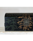 Vintage Black Lacquer Box with Gilt Bamboo and Green Leaf Motifs-4. Asian & Chinese Furniture, Art, Antiques, Vintage Home Décor for sale at FEA Home