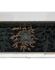 Vintage Black Lacquer Box with Gilt Bamboo and Green Leaf Motifs-7. Asian & Chinese Furniture, Art, Antiques, Vintage Home Décor for sale at FEA Home