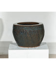 Vintage Brown and Blue Speckled Planter with Wide Opening - image 2