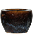 Vintage Brown & Blue Glazed Planter with Rounded Lip - image 17