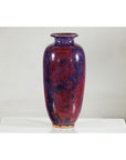 Vintage Burgundy and Purple Tall Ceramic Vase, Flared Rim-8. Asian & Chinese Furniture, Art, Antiques, Vintage Home Décor for sale at FEA Home