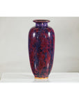 Vintage Burgundy and Purple Tall Ceramic Vase, Flared Rim-9. Asian & Chinese Furniture, Art, Antiques, Vintage Home Décor for sale at FEA Home