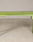 Vintage green Chinese bench, alternate front view