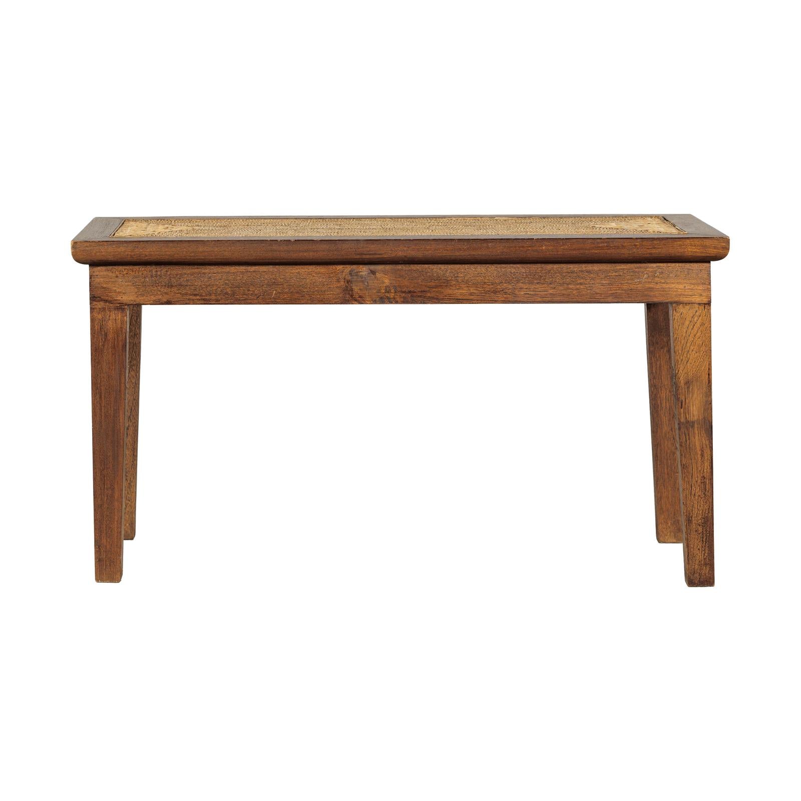 Vintage Country Style Asian Hardwood Bench with Hand-Woven Rattan Top-9. Asian &amp; Chinese Furniture, Art, Antiques, Vintage Home Décor for sale at FEA Home