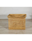 Vintage Country Style Rattan Storage Basket with Side Handles-14. Asian & Chinese Furniture, Art, Antiques, Vintage Home Décor for sale at FEA Home