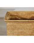Vintage Country Style Rattan Storage Basket with Side Handles-5. Asian & Chinese Furniture, Art, Antiques, Vintage Home Décor for sale at FEA Home