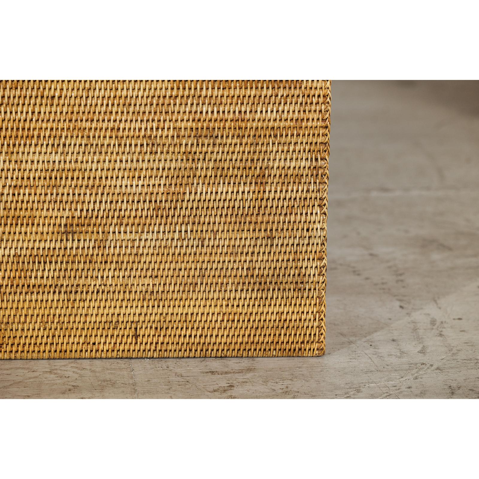 Vintage Country Style Rattan Storage Basket with Side Handles-8. Asian &amp; Chinese Furniture, Art, Antiques, Vintage Home Décor for sale at FEA Home