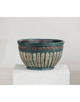 Vintage Emerald-Green Terracotta Planter with Carved Motifs - image 6