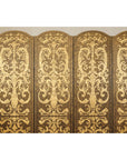 Vintage Four-Panel Screen with Gilt Renaissance-Style Scroll-10. Asian & Chinese Furniture, Art, Antiques, Vintage Home Décor for sale at FEA Home