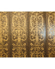 Vintage Four-Panel Screen with Gilt Renaissance-Style Scroll-6. Asian & Chinese Furniture, Art, Antiques, Vintage Home Décor for sale at FEA Home