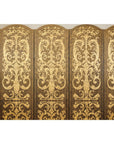 Vintage Four-Panel Screen with Gilt Renaissance-Style Scroll-7. Asian & Chinese Furniture, Art, Antiques, Vintage Home Décor for sale at FEA Home