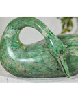 Vintage Green Painted Wooden Swan with Carved Curved Neck-11. Asian & Chinese Furniture, Art, Antiques, Vintage Home Décor for sale at FEA Home