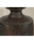 Vintage Hand-Hammered Metal Jug with Ring Handle