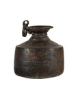 Vintage Hand-Hammered Metal Jug with Ring Handle