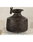 Vintage Hand-Hammered Metal Jug with Ring Handle