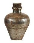 Vintage Handcrafted Metal Water Vessel with Wooden Stopper - image 13