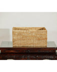 Vintage Handwoven Rattan Rectangular Storage Basket-5. Asian & Chinese Furniture, Art, Antiques, Vintage Home Décor for sale at FEA Home