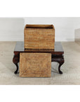 Vintage Handwoven Rattan Storage Box with Removable Lid in Country Style-10. Asian & Chinese Furniture, Art, Antiques, Vintage Home Décor for sale at FEA Home
