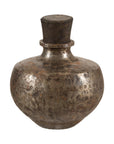 Vintage Indian hammered metal water vessel, view 13