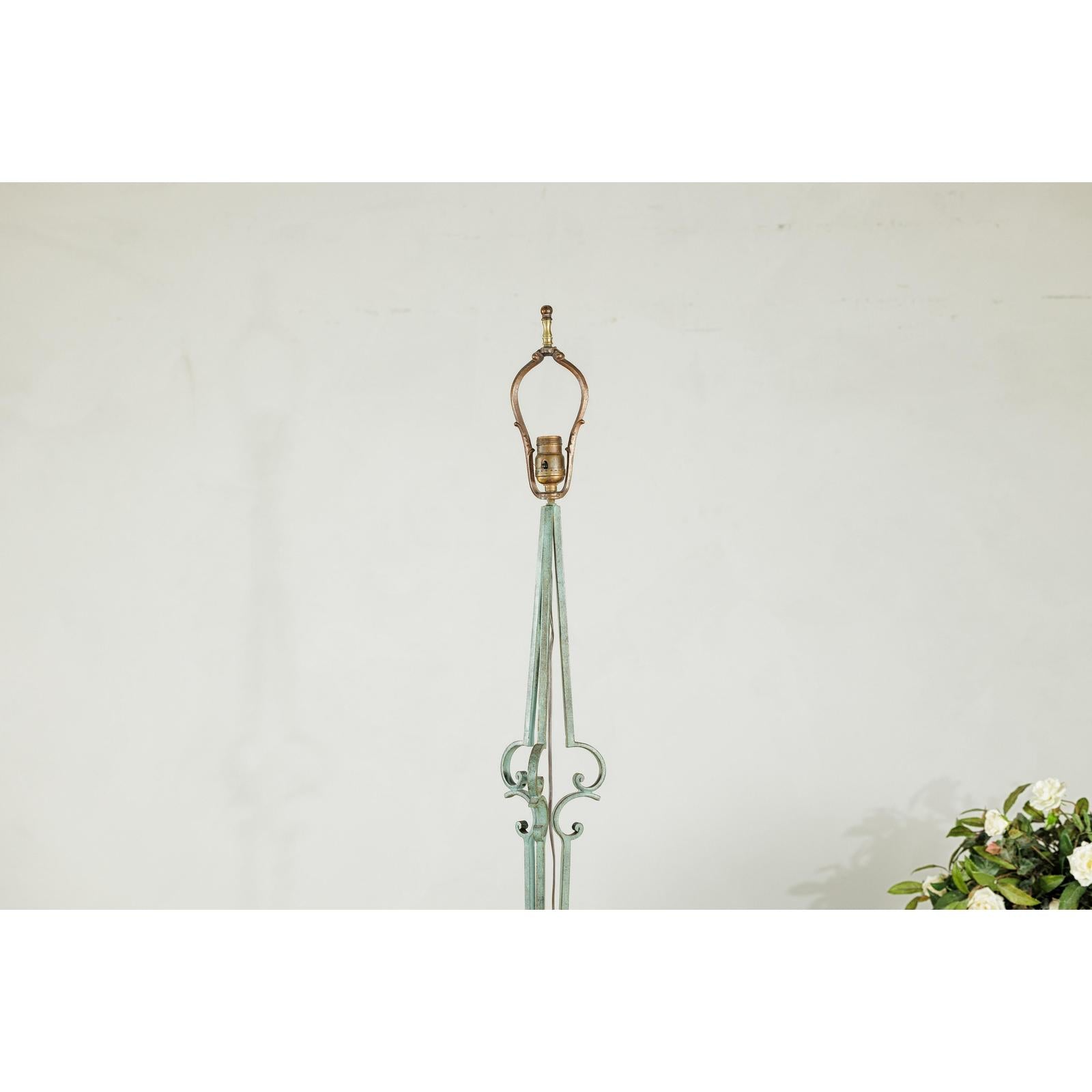 Vintage Iron Floor Lamp with Scrolled Base - image 2