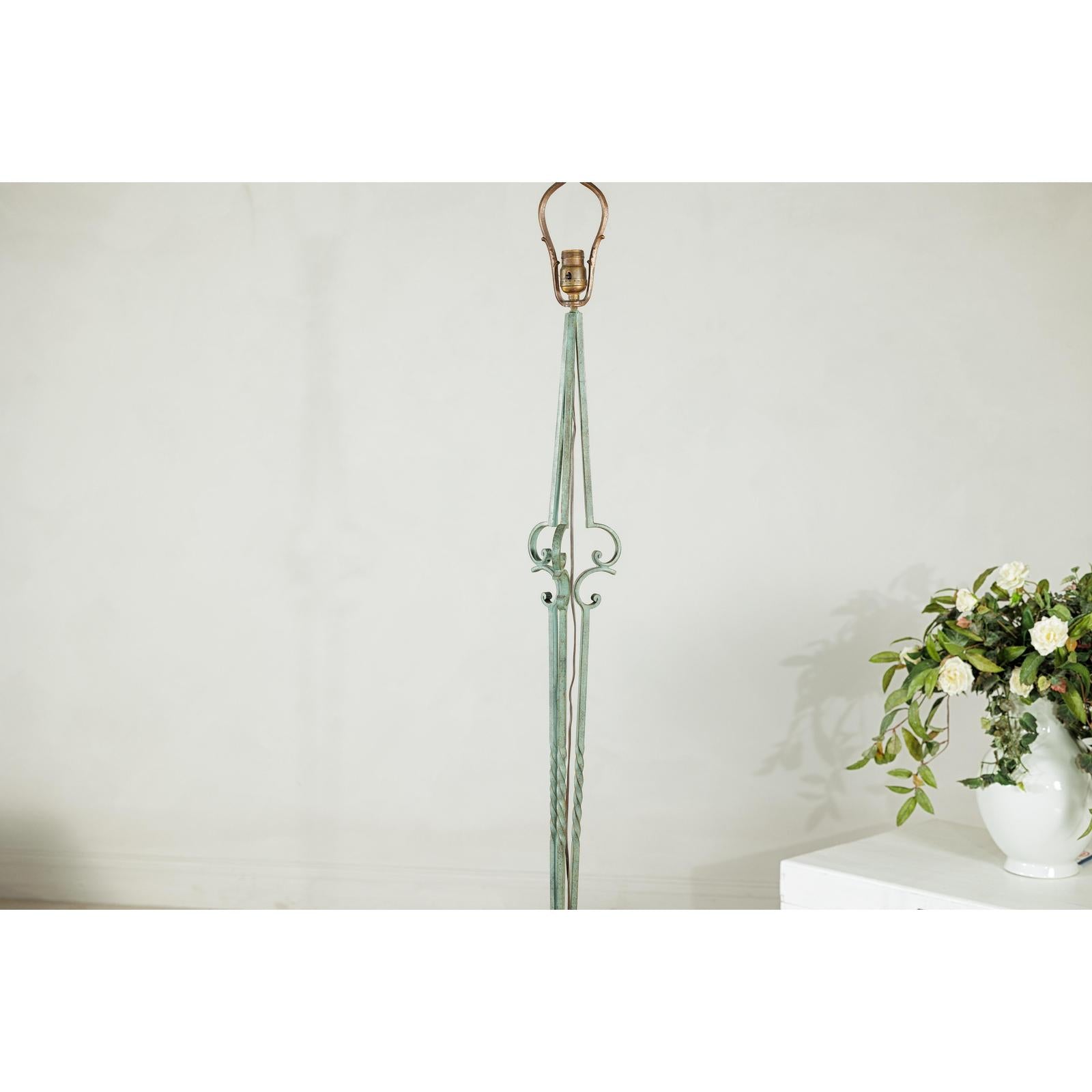 Vintage Iron Floor Lamp with Scrolled Base - image 3
