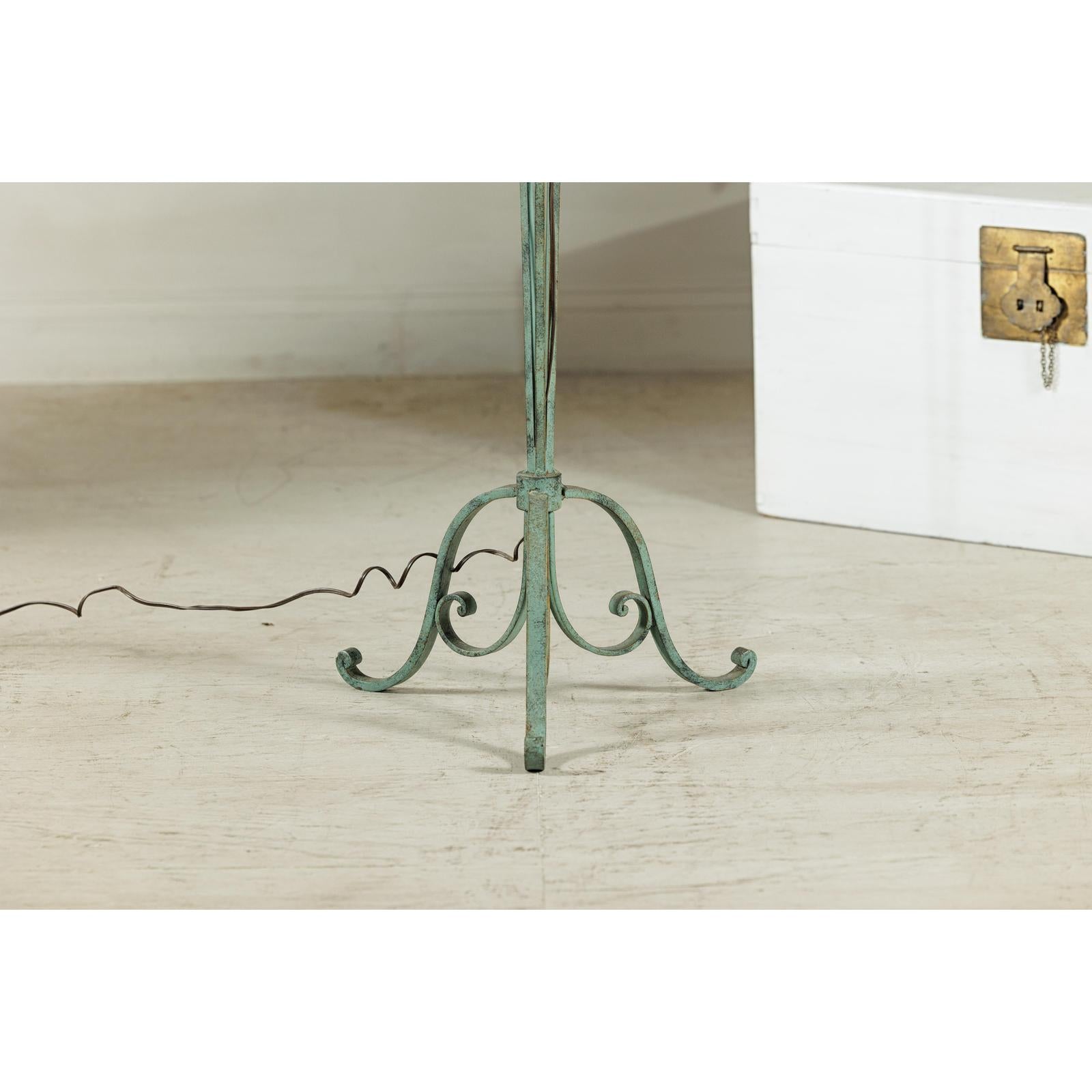 Vintage Iron Floor Lamp with Scrolled Base - image 7
