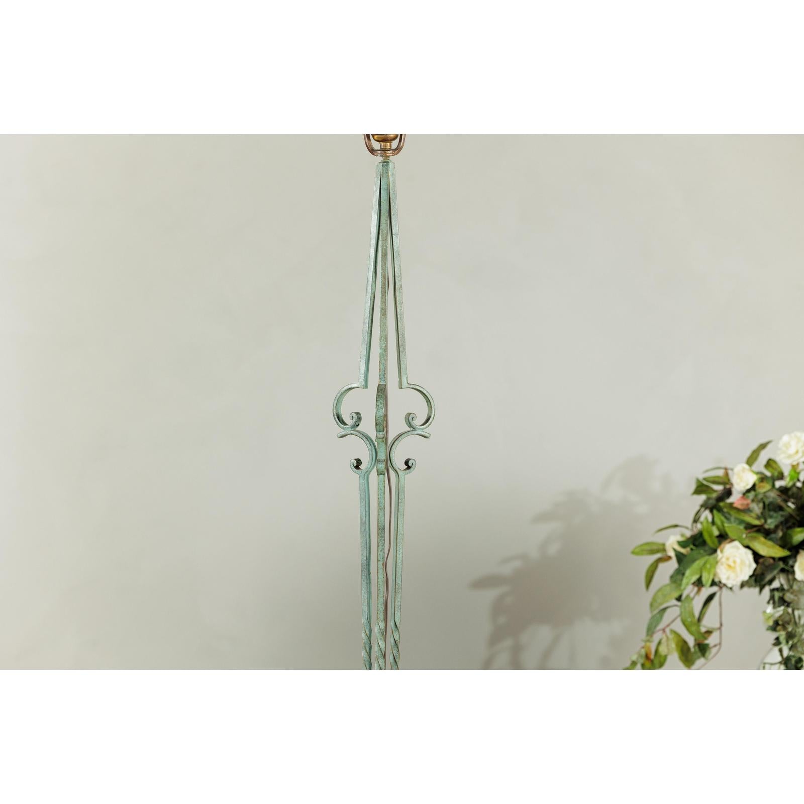 Vintage Iron Floor Lamp with Scrolled Base - image 8