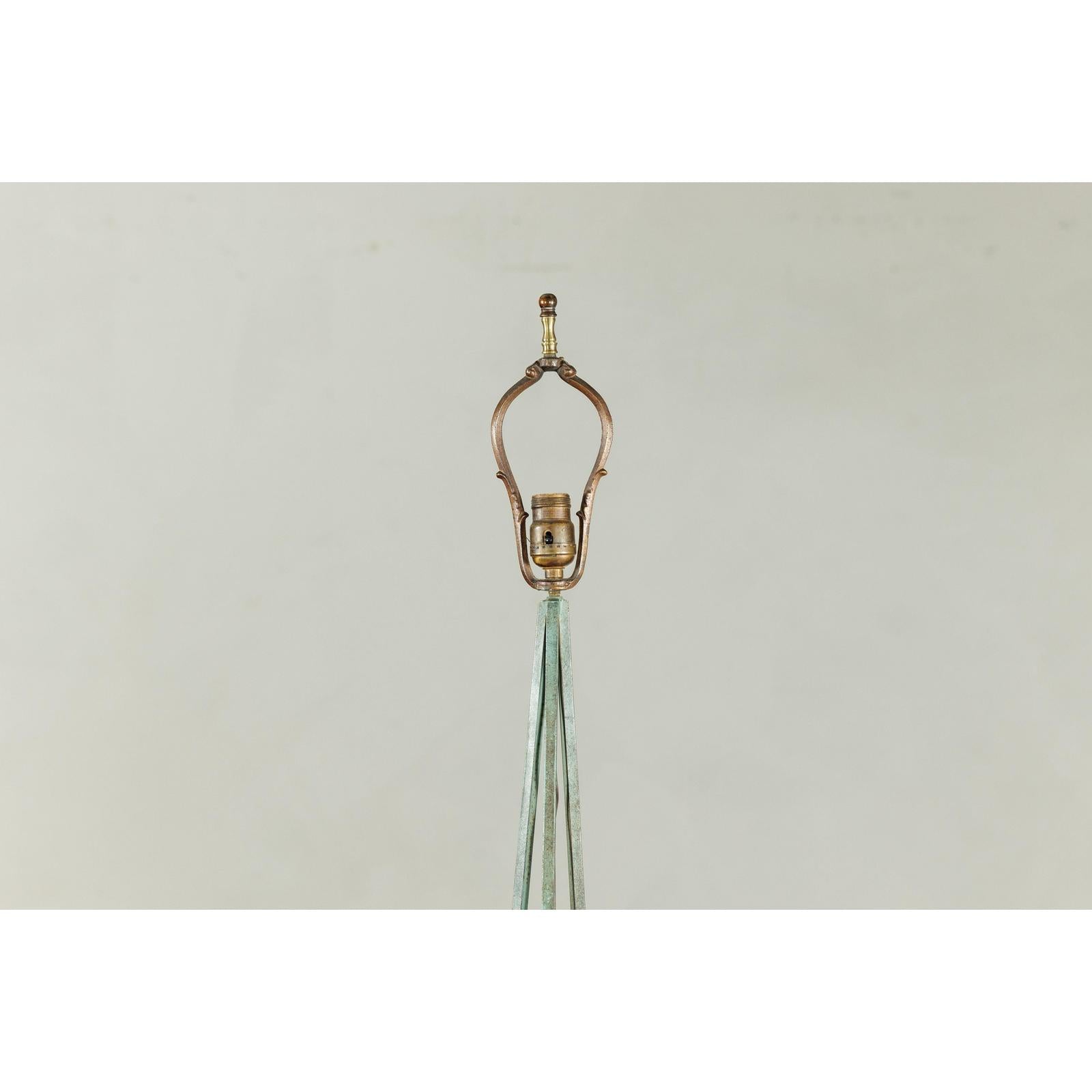 Vintage Iron Floor Lamp with Scrolled Base - image 9