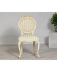 Vintage Louis XV-Style Side Chair with Floral Carving and Patterned Fabric-2. Asian & Chinese Furniture, Art, Antiques, Vintage Home Décor for sale at FEA Home