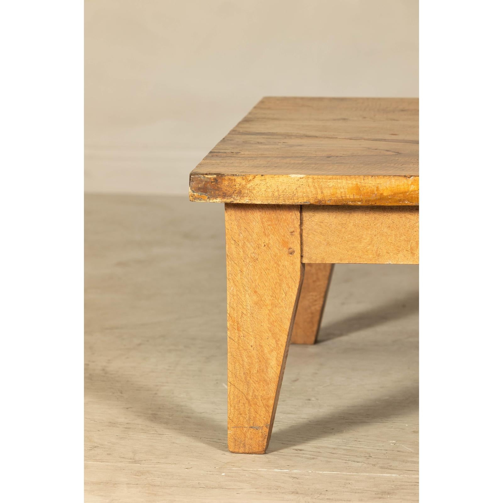 Vintage Mango Wood Coffee Table with Drawer and Tapered Legs-5. Asian &amp; Chinese Furniture, Art, Antiques, Vintage Home Décor for sale at FEA Home
