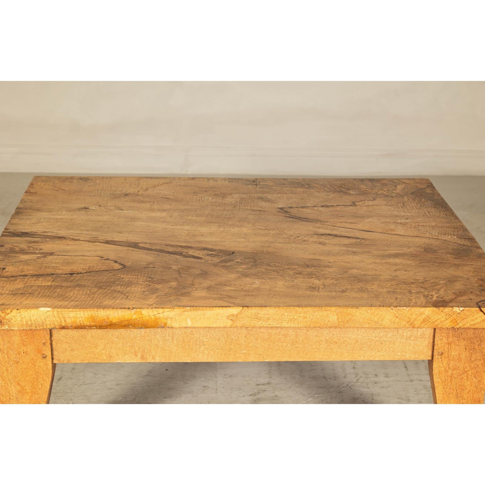 Vintage Mango Wood Coffee Table with Drawer and Tapered Legs-7. Asian &amp; Chinese Furniture, Art, Antiques, Vintage Home Décor for sale at FEA Home