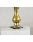 Vintage Midcentury Brass Balluster Table Lamp on Marble Base - image 6