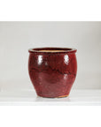 Vintage Oxblood Glazed Ceramic Planter with Flared Rim-12. Asian & Chinese Furniture, Art, Antiques, Vintage Home Décor for sale at FEA Home