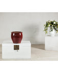 Vintage Oxblood Glazed Ceramic Planter with Flared Rim-2. Asian & Chinese Furniture, Art, Antiques, Vintage Home Décor for sale at FEA Home