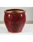 Vintage Oxblood Glazed Ceramic Planter with Flared Rim-4. Asian & Chinese Furniture, Art, Antiques, Vintage Home Décor for sale at FEA Home