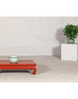 Vintage Red Lacquered Low Kang Table with Curved Legs-2. Asian & Chinese Furniture, Art, Antiques, Vintage Home Décor for sale at FEA Home