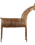 Vintage Riveted Iron Horse Sculpture with Rustic Patina - image 1