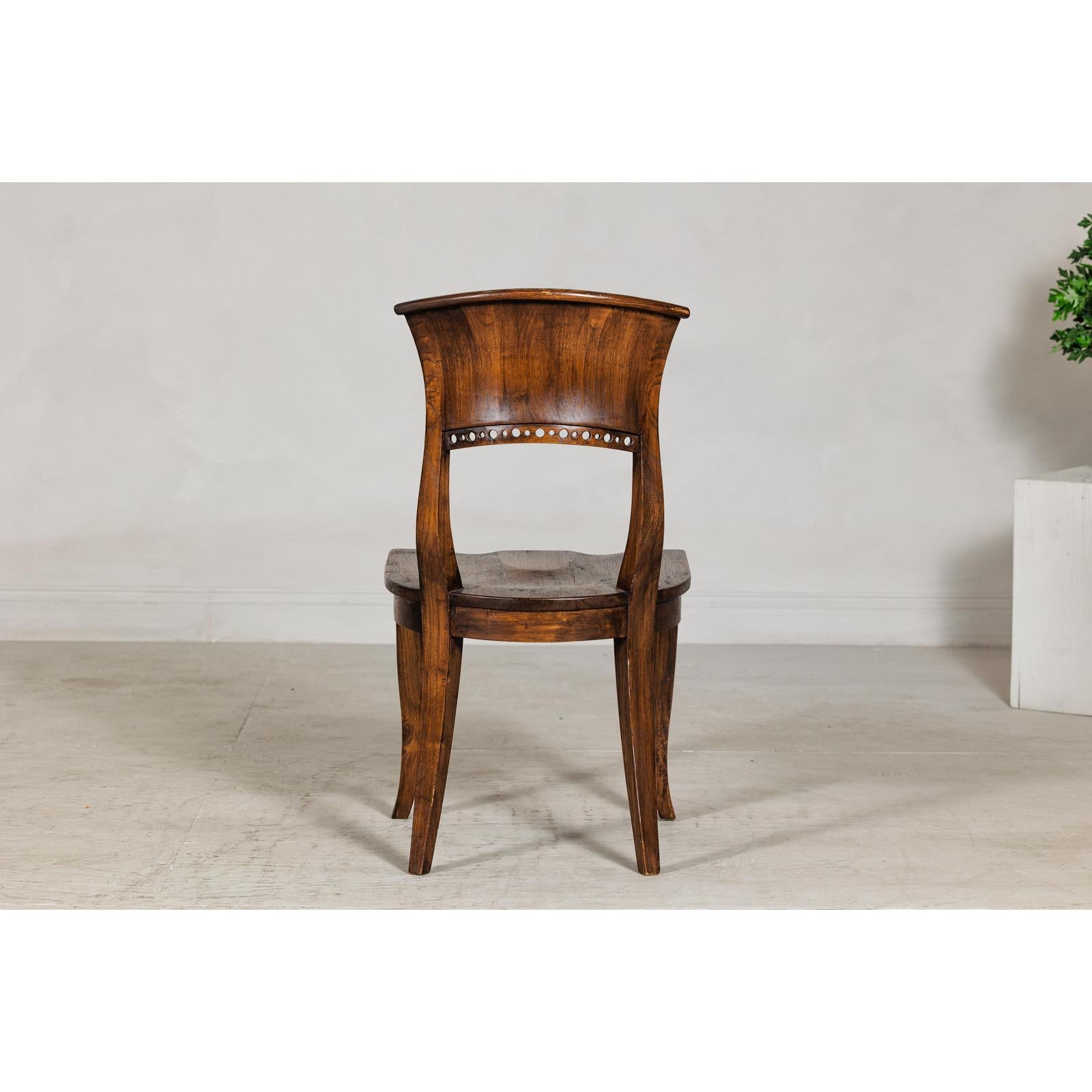 Vintage Sculptural Teak Wood Side Chair with Pierced Back Detail-10. Asian &amp; Chinese Furniture, Art, Antiques, Vintage Home Décor for sale at FEA Home