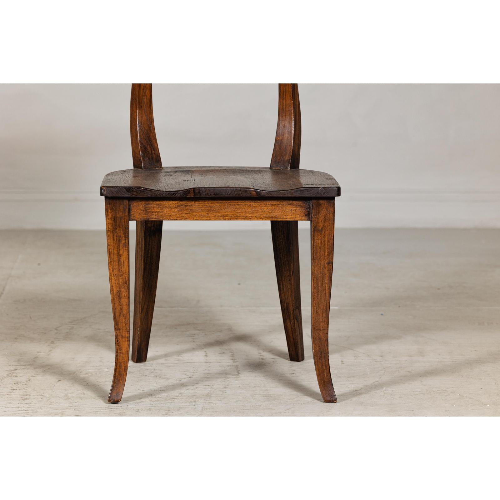 Vintage Sculptural Teak Wood Side Chair with Pierced Back Detail-3. Asian &amp; Chinese Furniture, Art, Antiques, Vintage Home Décor for sale at FEA Home
