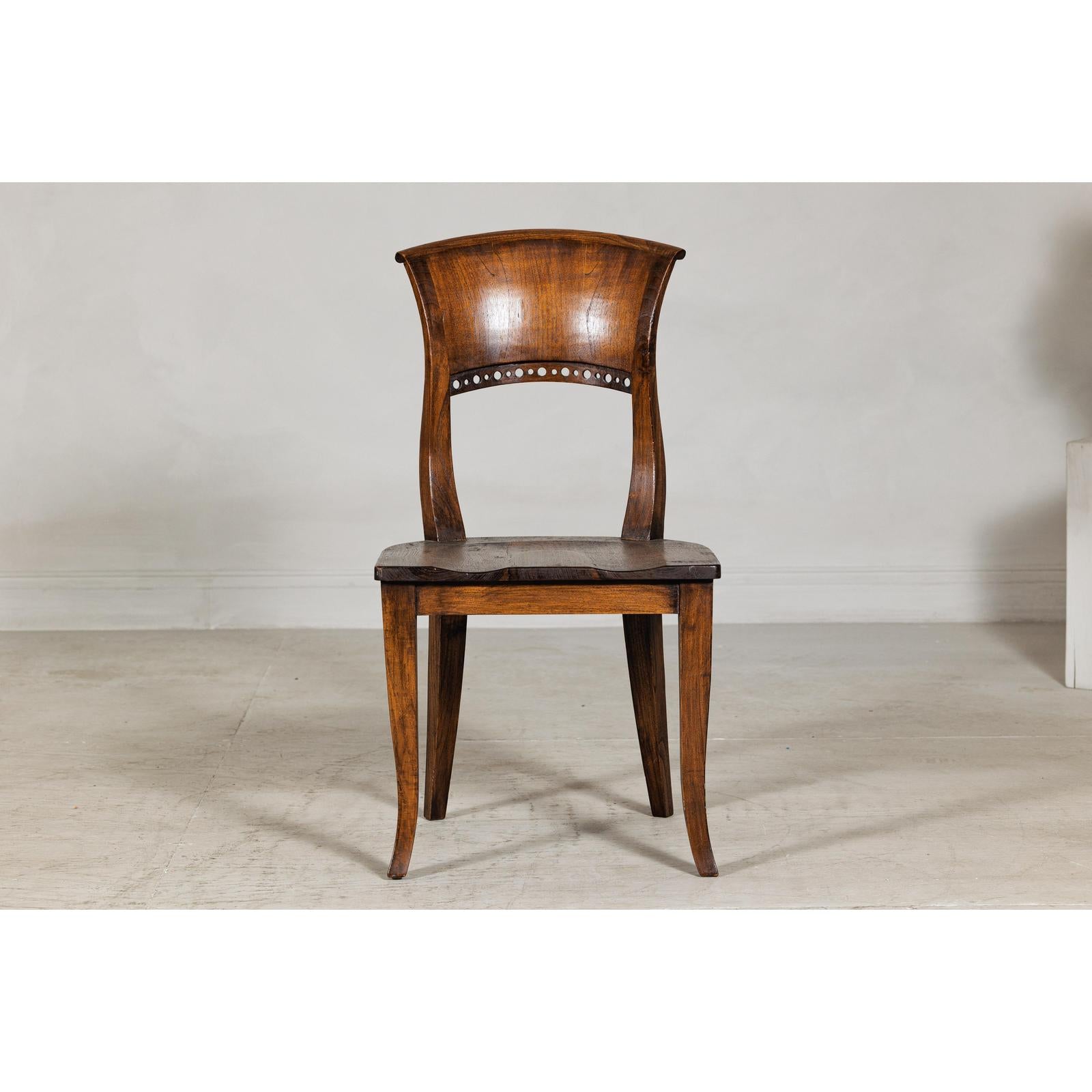 Vintage Sculptural Teak Wood Side Chair with Pierced Back Detail-5. Asian &amp; Chinese Furniture, Art, Antiques, Vintage Home Décor for sale at FEA Home