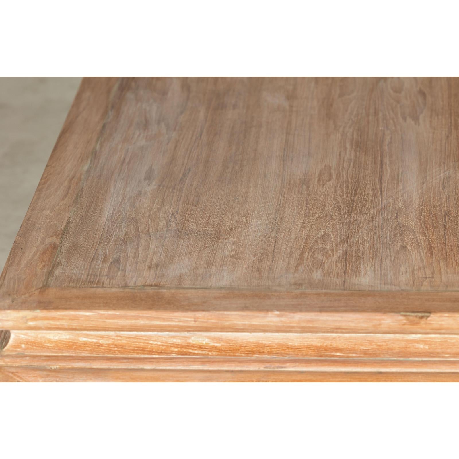 Vintage Square Coffee Table with Chow Legs in Light Wood-13. Asian &amp; Chinese Furniture, Art, Antiques, Vintage Home Décor for sale at FEA Home