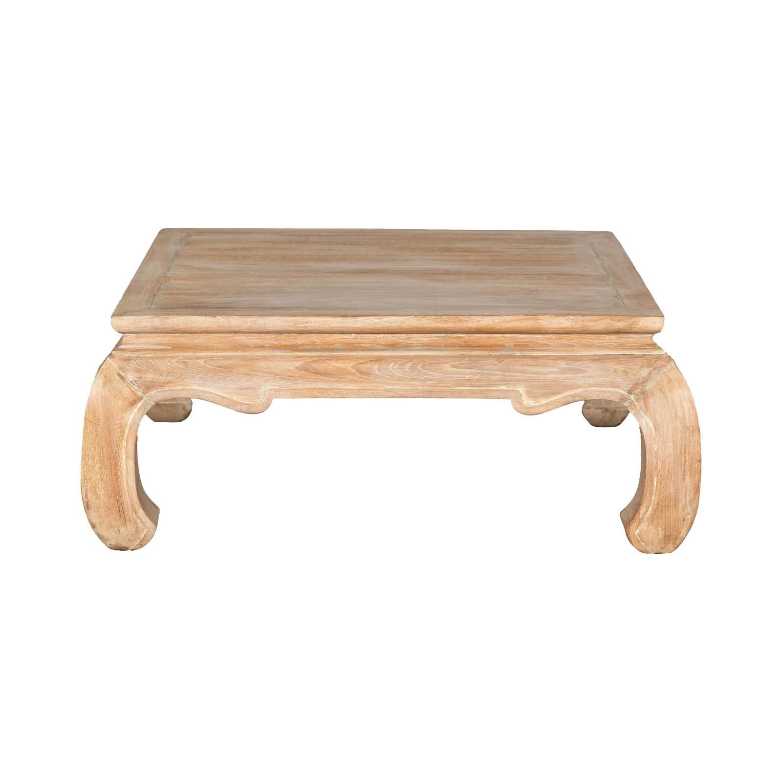 Vintage Square Coffee Table with Chow Legs in Light Wood-14. Asian &amp; Chinese Furniture, Art, Antiques, Vintage Home Décor for sale at FEA Home