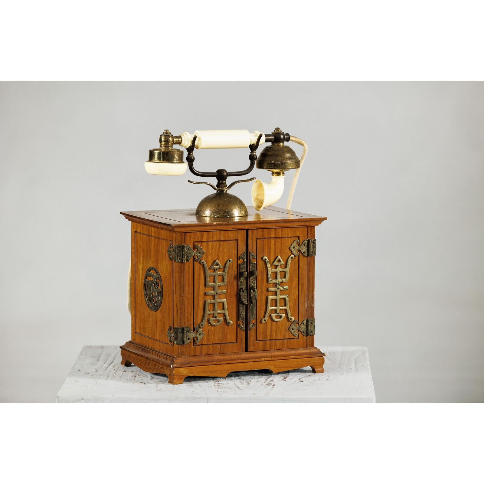 Vintage Telephone - Brass Details and French-Inspired Design-5. Asian &amp; Chinese Furniture, Art, Antiques, Vintage Home Décor for sale at FEA Home