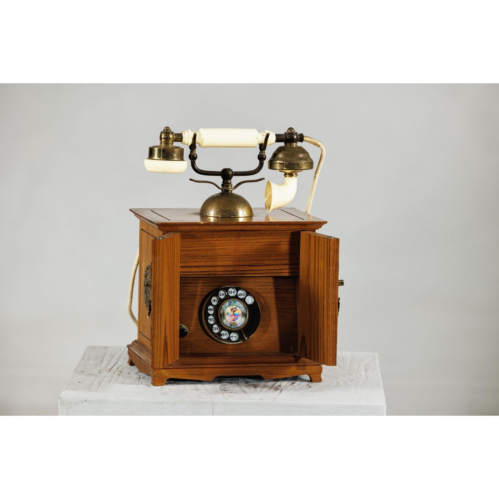 Vintage Telephone - Brass Details and French-Inspired Design-6. Asian &amp; Chinese Furniture, Art, Antiques, Vintage Home Décor for sale at FEA Home
