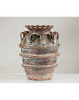Vintage Thai Water Jar with Ropework Decoration, Scalloped Rim and Loop Handles-14. Asian & Chinese Furniture, Art, Antiques, Vintage Home Décor for sale at FEA Home