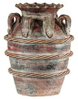 Vintage Thai Water Jar with Ropework Decoration, Scalloped Rim and Loop Handles-1. Asian & Chinese Furniture, Art, Antiques, Vintage Home Décor for sale at FEA Home