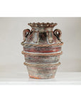 Vintage Thai Water Jar with Ropework Decoration, Scalloped Rim and Loop Handles-3. Asian & Chinese Furniture, Art, Antiques, Vintage Home Décor for sale at FEA Home