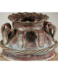 Vintage Thai Water Jar with Ropework Decoration, Scalloped Rim and Loop Handles-6. Asian & Chinese Furniture, Art, Antiques, Vintage Home Décor for sale at FEA Home